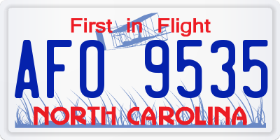 NC license plate AFO9535