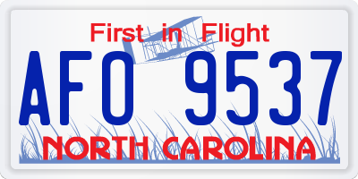 NC license plate AFO9537