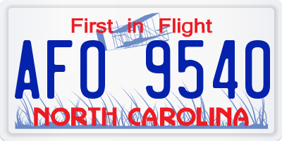 NC license plate AFO9540