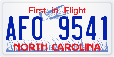 NC license plate AFO9541