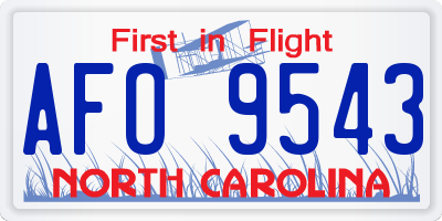 NC license plate AFO9543