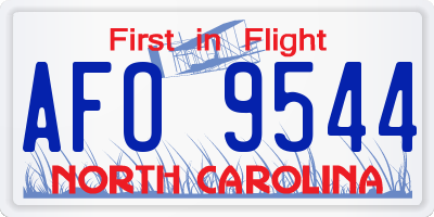 NC license plate AFO9544