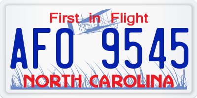 NC license plate AFO9545