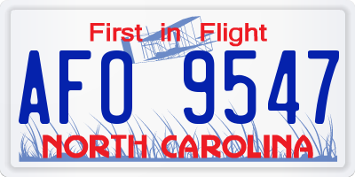 NC license plate AFO9547