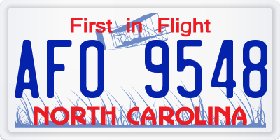 NC license plate AFO9548