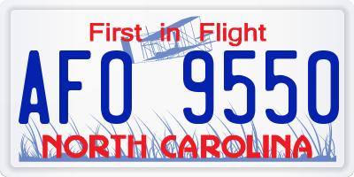 NC license plate AFO9550
