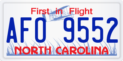 NC license plate AFO9552