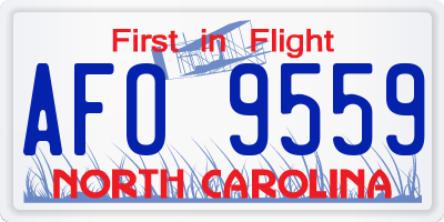 NC license plate AFO9559