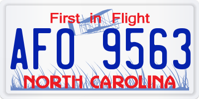 NC license plate AFO9563