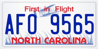 NC license plate AFO9565
