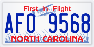 NC license plate AFO9568