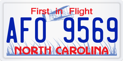 NC license plate AFO9569