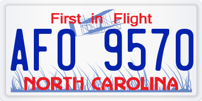 NC license plate AFO9570
