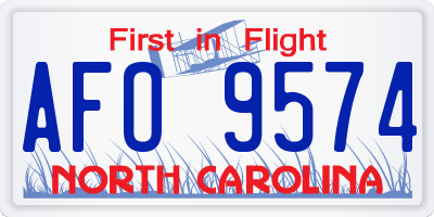 NC license plate AFO9574