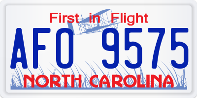 NC license plate AFO9575