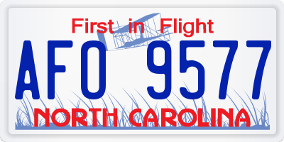 NC license plate AFO9577
