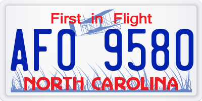 NC license plate AFO9580