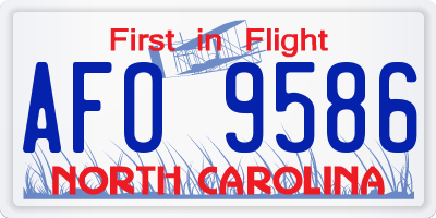 NC license plate AFO9586