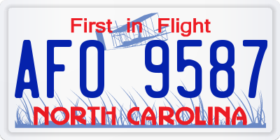NC license plate AFO9587