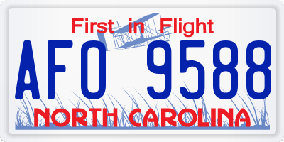 NC license plate AFO9588