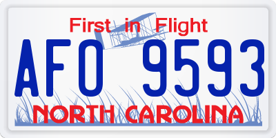 NC license plate AFO9593