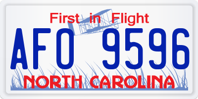 NC license plate AFO9596