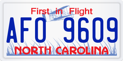 NC license plate AFO9609