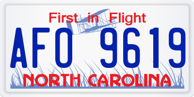 NC license plate AFO9619