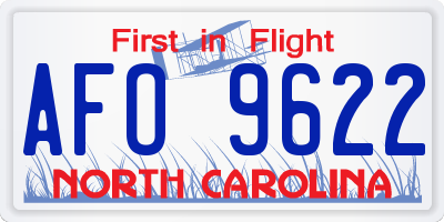 NC license plate AFO9622