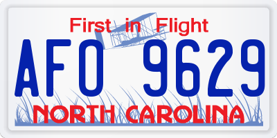NC license plate AFO9629