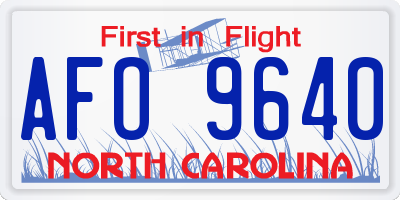 NC license plate AFO9640