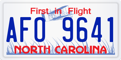 NC license plate AFO9641