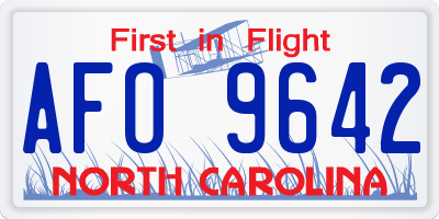 NC license plate AFO9642