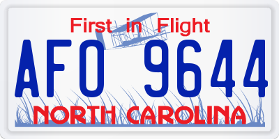 NC license plate AFO9644