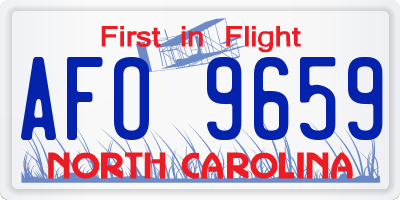 NC license plate AFO9659
