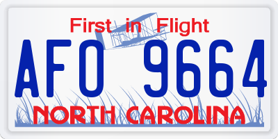NC license plate AFO9664