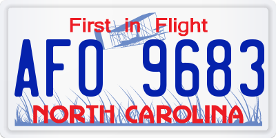 NC license plate AFO9683