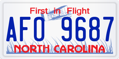 NC license plate AFO9687