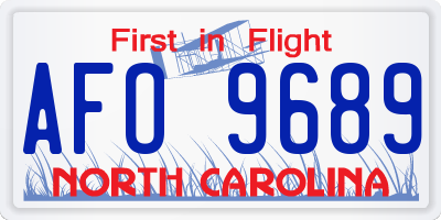 NC license plate AFO9689