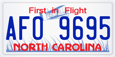 NC license plate AFO9695