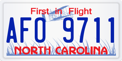 NC license plate AFO9711