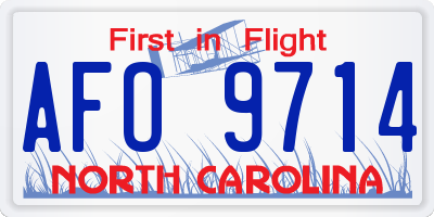 NC license plate AFO9714