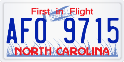 NC license plate AFO9715