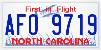 NC license plate AFO9719