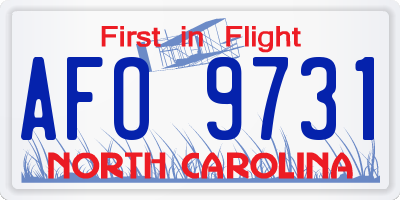 NC license plate AFO9731
