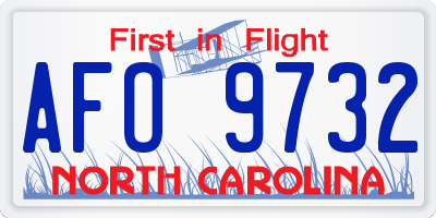 NC license plate AFO9732