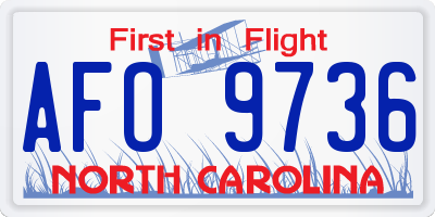 NC license plate AFO9736
