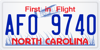 NC license plate AFO9740