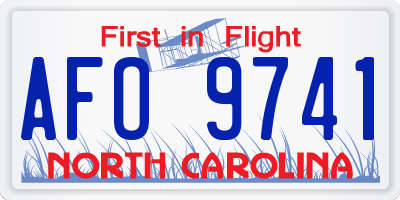NC license plate AFO9741