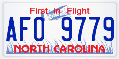 NC license plate AFO9779